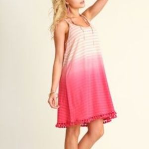 BOGO SALE❗ Umgee stripe coral ombre dress cover up
